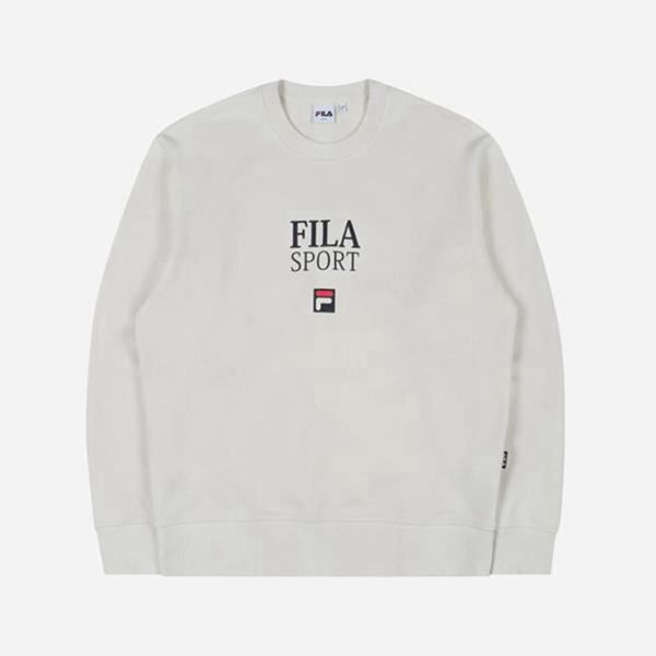 Fila Sport F Logo Men's Sweatshirts - Beige,NZ 538-26371